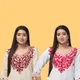 Beige with Maroon Embroidery, White with Pink Embroidery