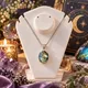 Silver With Green & Blue Stone
