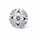 White with Blue floral design