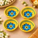 Yellow with Blue, Red and Turquoise floral print