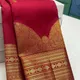 Red and Golden__INDIAN LINEN SAREE
