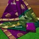 Purple and Green__INDIAN LINEN SAREE