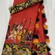 RED__Linen Saree