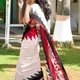 White__INDIAN LINEN SAREE