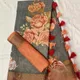 Gray__INDIAN LINEN SAREE