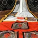 White and Orange__INDIAN LINEN SAREE