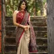 Cream__INDIAN LINEN SAREE