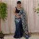 Blue__INDIAN LINEN SAREE