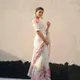 White__INDIAN LINEN SAREE