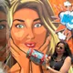 ORANGE TEAL FLORAL__Pitara Unboxcreativity
