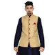 Navy Kurta Maroon Dhoti Golden Jacket__ETHLUXIS
