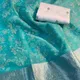 Sea Green__INDIAN LINEN SAREE