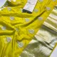 Yellow__INDIAN LINEN SAREE