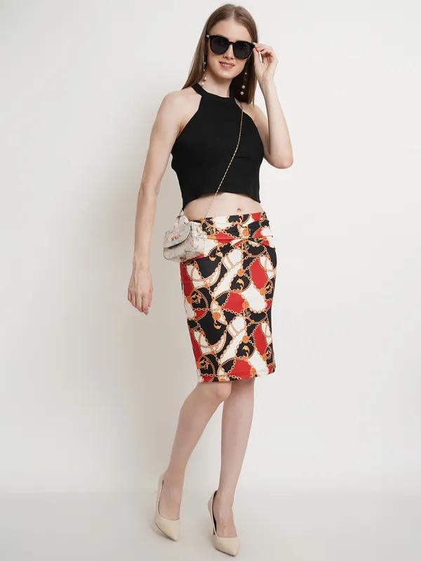 Women_Multicolor_Chain_Printed_Pencil_Skirt__POPWINGS