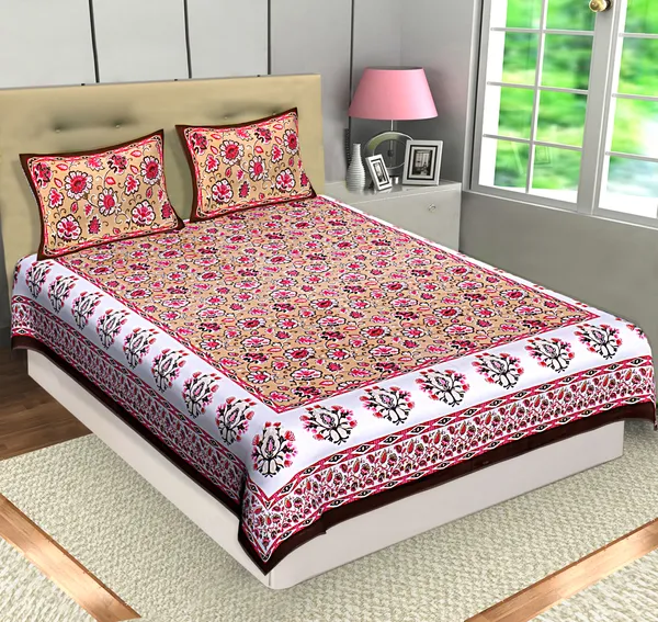 RajasthaniKart_Pure_Cotton_180_TC_King_Size_BEDSHEET_with_2_Pillow_Cover_-_90X108_(Suitable_for_King_Size_Bed_Sheet_or_Double_Bed)__RajasthaniKart