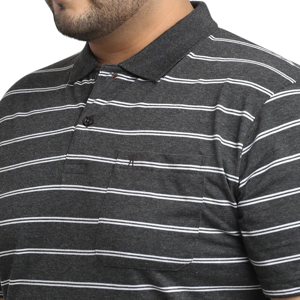 Plus_Size_Striped_Polo_Neck_Cotton_Black_T-Shirt_With_Pocket__VENITIAN