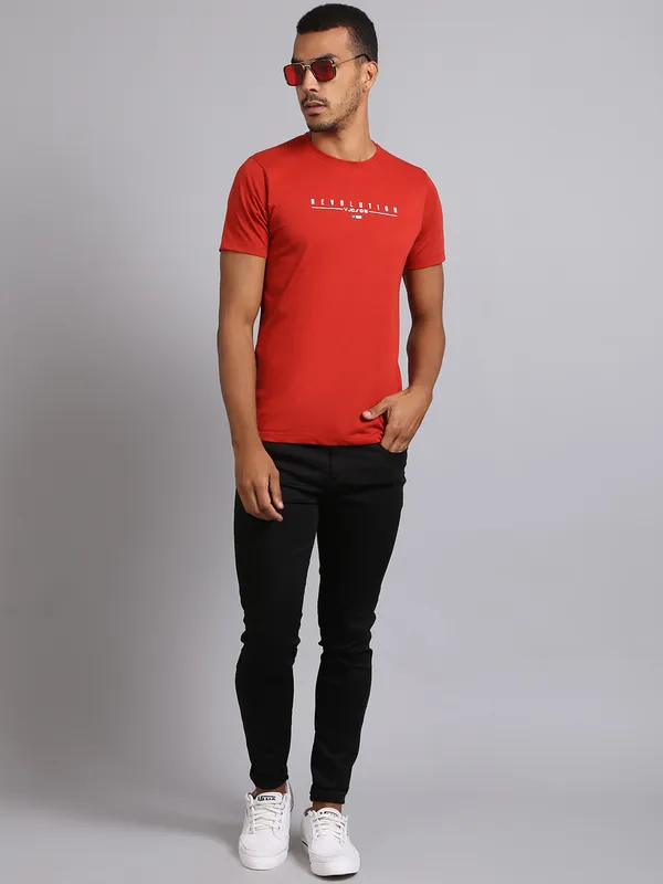 Printed_Round_Neck_Cotton_Red_T-shirt__VENITIAN