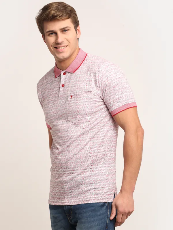 All_Over_Printed_Polo_Neck_Double_Mercerised_Cotton_T-Shirt_With_Pocket__VENITIAN