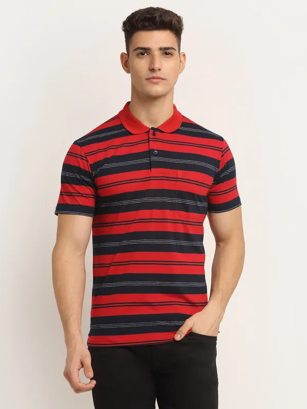 Striped_Red_Polo_Neck_Cotton_T-Shirt_With_Pocket__VENITIAN