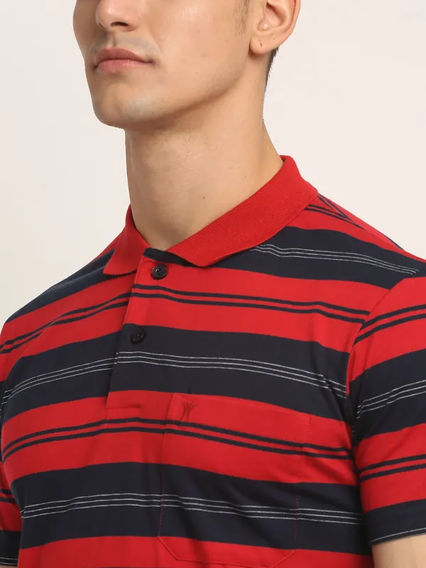 Striped_Red_Polo_Neck_Cotton_T-Shirt_With_Pocket__VENITIAN