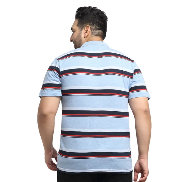 Plus_Size_Striped_Polo_Neck_Cotton_Blue_T-Shirt_With_Pocket__VENITIAN