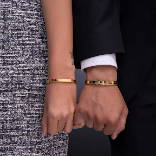 Engraved couples matching bracelets engraved couples bracelets  personalized jewelry anniversary date bracelet roman numeral  Handmade Couples  Bracelets Jewelry  Turntopretty