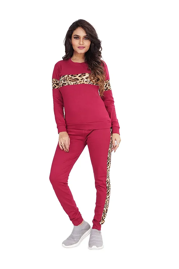 DTR_FASHION_WOMEN'S_Sport_Wear_Gym_Wear_Active_Wear_Animal_Printed_Side_Front_Taped_Cotton_Lycra_Blended_2_Way_Stretched_Stylish_Tracksuit__DTR Fashion
