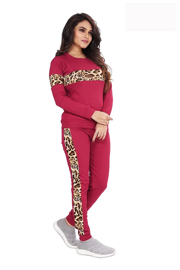 DTR_FASHION_WOMEN'S_Sport_Wear_Gym_Wear_Active_Wear_Animal_Printed_Side_Front_Taped_Cotton_Lycra_Blended_2_Way_Stretched_Stylish_Tracksuit__DTR Fashion
