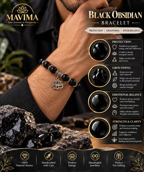Black_Obsidian_Stone_Bead_Protection_Bracelet_For_Unisex