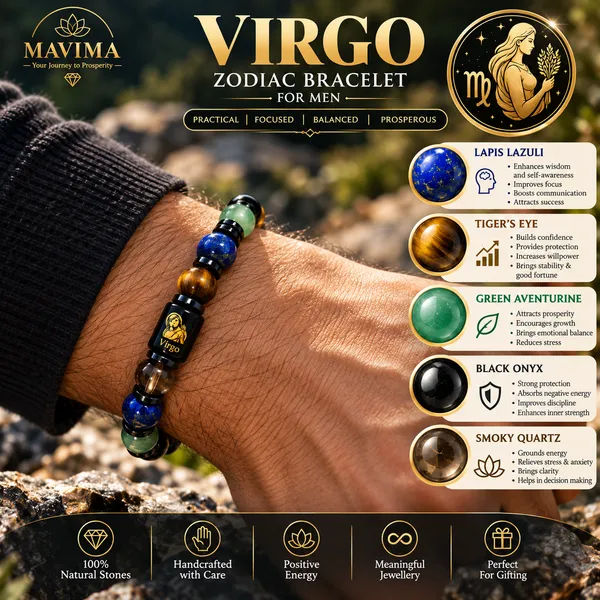 Multicolor_Stone_Bead_Virgo_Zodiac_Bracelet_For_Men