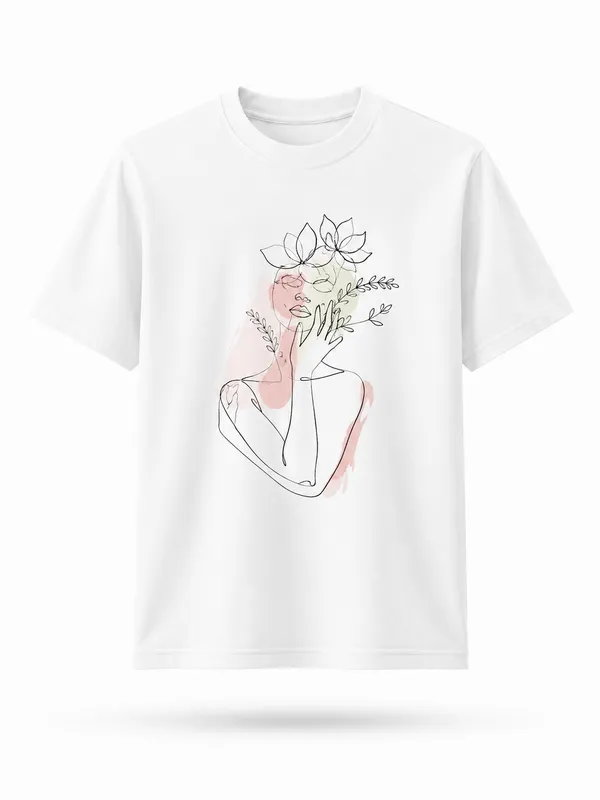 White_Cotton_Blend_Regular_Fit_Artistic_Graphic_Oversized_T-Shirt_Unisex
