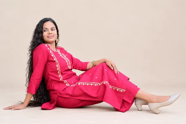 Magenta_Pink_Embroidered_Kurta_with_Wide-Leg_Palazzo_Set_for_Women