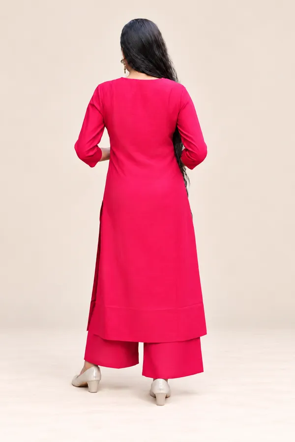 Magenta_Pink_Embroidered_Kurta_with_Wide-Leg_Palazzo_Set_for_Women